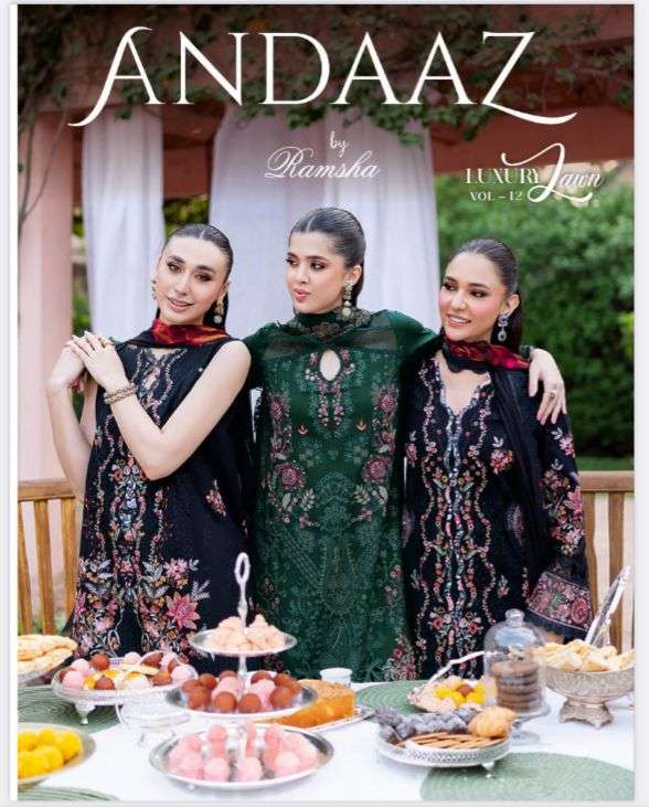 RAMSHA ANDAAZ LUXURY LAWN VOL 12 BY 